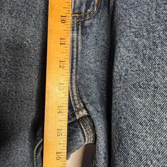 Carhartt Mens 44x30 B172 DST Straight Leg Flannel Lined Medium Wash Jeans Blue - Picture 9 of 9